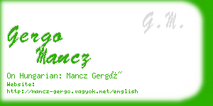 gergo mancz business card